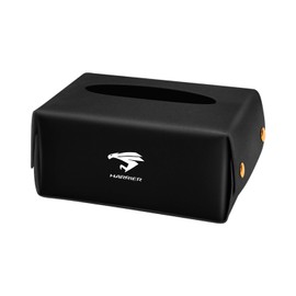 Yamlten Car Tissue Case, HARRIER Car Tissue Box, Tissue Holder, PU Material, Storage Box, All Tissue Included, Easy Installation, Black