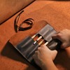 TOURBON Leather Roll Tool Pouch 10 Pockets Woodworking Carving DIY