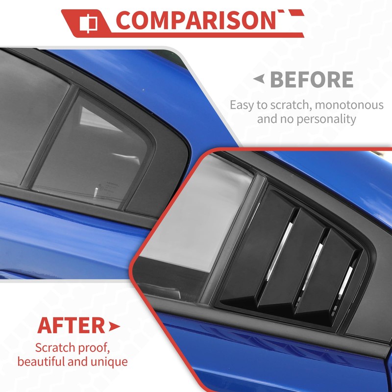 amayum Side Window Louvers Cover Shades fit for Dodge Charger
