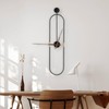 DRELIFAM Modern Oval Wall Clock Large Wall Clock with Walnut