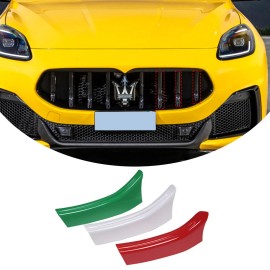 necar2020 ABS Tricolor Car Center Grill Insert Accessories Trim For Maserati Grecale 2022+