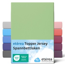 etérea Jersey Topper, Divan Bed Fitted Sheet - 100% Cotton - for a Topper Height of 5 - 10 cm