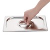 Vogue K972 Stainless Steel 1/4 Gastronorm Lid Cover Top Food