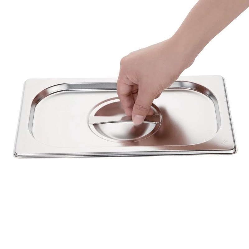 Vogue K972 Stainless Steel 1/4 Gastronorm Lid Cover Top Food