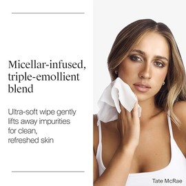 Neutrogena Toallitas para quitar maquillaje micelares sin alcohol para el rostro, eliminan la máscara impermeable y el aceite, toallitas de tela 100% 