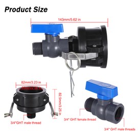275 330 Gallon IBC Tote Adapter, Fittings, Tank Drain Adapter for Garden Hose, IBC Tote to Garden Hose Adapter, 2" Cam Lock with Garden Hose Faucet