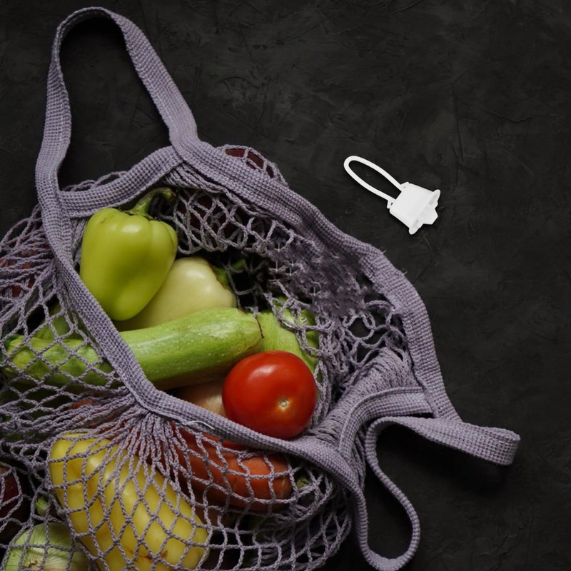 LALAFINA 200pcs Mesh Bag Loop Closures Plastic Storage Hooks For