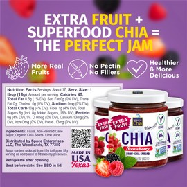 World of Chia Extra Fruit Chia Seeds Jam Variety Pack - Strawberry, Raspberry & Blackberry Jams and Preserves – All Natural Super Food Chia Jam, Gluten Free, Vegan, Additive Free, Low Sugar, Omega 3, Non-GMO, Made in USA Fruit Spread - (10.6 Oz, 300 g Jar) Pack of 3