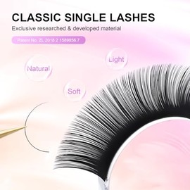 NAGARAKU Pestañas individuales, Blister 1x1 Extensiones de Pestañas 0.15 curva D mixtos 7-15mm una por una Negro Mate Pestañas Suaves Naturales