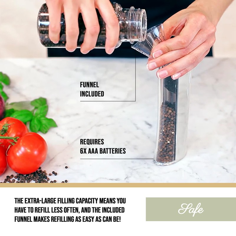 Trudeau Plus Pepper Chrome Graviti Mill, 8", Silver (07117021)