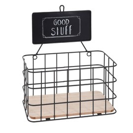 Metal Storage Basket Black - Decorative Wall Basket Hanging Shelf Wire Basket Kitchen