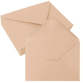 JAGERGREEN 50 Pack 5" x 7" Self Seal Envelopes, Brown Blank C5 C6 Envelopes for Wedding Invitation, Envelope 137 x 193mm 150gsm for Greeting Cards,Birthday, Baby Shower, Thank You Cards, Anniversary