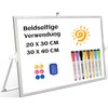 QUEENLINK Magnetic Whiteboard, Double-Sided Desktop Magnetic Board, Small, White Board