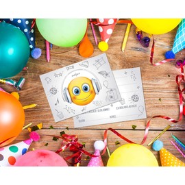 Friendly Fox Invitation DJ Smiley 12 Invitation Cards Smiley Birthday Children Boys Girls Invitation Children's Birthday Emoji Birthday Invitation Birthday Invitation