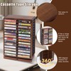 WodGod Cassette Tape Storage Box, Wood Cassette Rack, Wooden Cassette