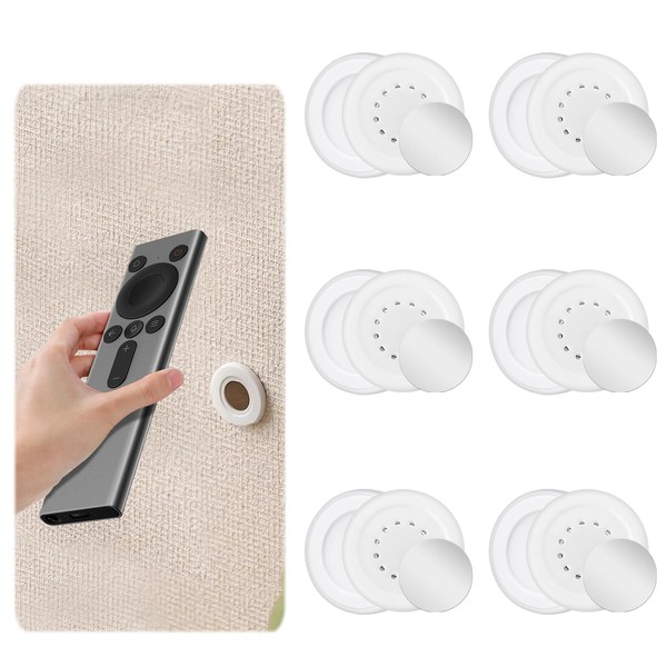 Senbos 12-Pack Magnetic Remote Control Holder - Strong Adhesive Wall