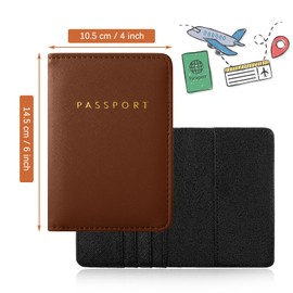 Weewooday portafolios de viaje, café, negro, 4.3 x 5.5 pulgadas