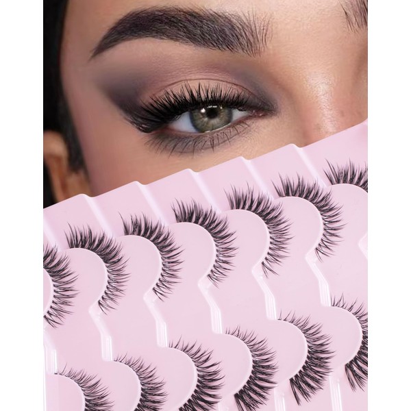 Onlyall Wispy False Eyelashes Natural Flared Eye Lashes Strip M-41