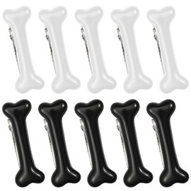 10Pcs Bone Hair Clip, Skull Skeleton HairPins, Black White Bones Hairpins for Women Girls, Side Hair Clip, Cosplay Costume Decorative Hair Pins Accessories, Dog Bone Alligator Clips