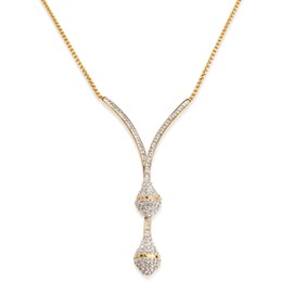 Frigotine Dainty Y Lariat Snake Pendant Necklace for Women, Trendy Statement Long Drop CZ Punk Serpent Crystal Dangle Chain Choker Prom Jewelry Gift