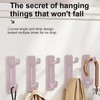 Self-Adhesive Wall Hooks, Pink, ABS Material, No-Hole Design, Waterproof Utility