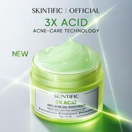 SKINTIFIC <2pcs Skincare Set>SKINTIFIC Scientific Care  Acne care treatment set - 3X Acid Moisturizer & Salicylic Acid Anti Acne Serum  Calms & Soothes Acne  /Controls Excess Oil /Minimize Breakout