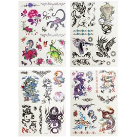 COM-FOUR ® 32x Tattoo Sheets of Temporary Tattoos for Girls.