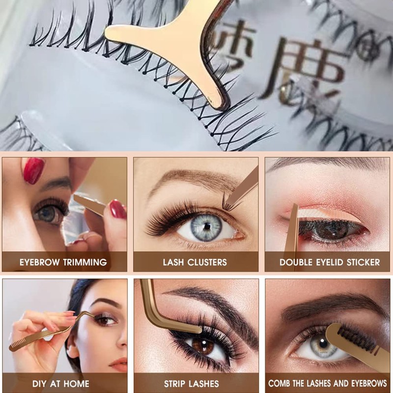 QYLPZ 4 Pieces Eyelash Applicator Lash Applicator Tool Eyelash Tweezers