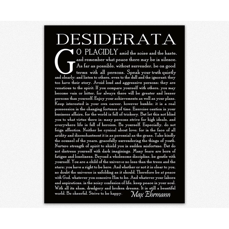 Wallbuddy If Poem Invictus Poem and Desiderata Inspirational Poems Set