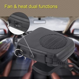 12V 200W Ceramic Heater Car Fan, PTC Car Fan Air Heater, Ceramic Heating Portable 2 in 1 Defroster Demister Car Cooling Fan with 360 Degree Base Car Heater