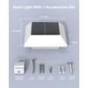 4 Pack White Solar Powered Gutter Lights Outdoor Decorative Waterproof