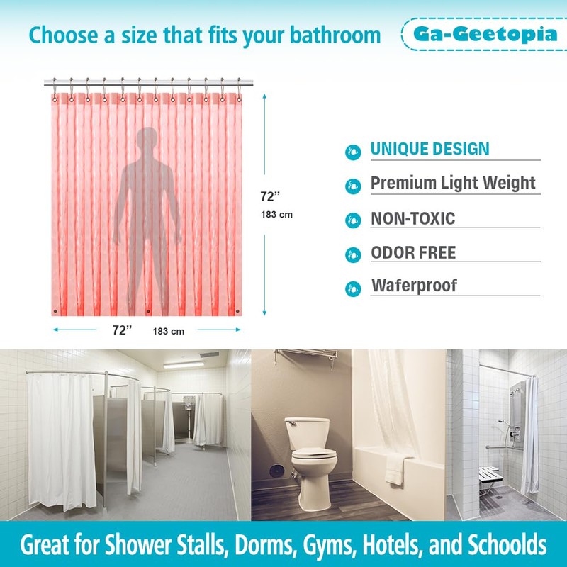 Ga-Geetopia EVA 3D Coral Pearl Water Cube Plastic Shower Curtain