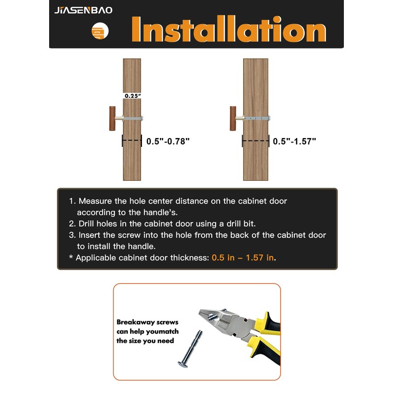 JIASENBAO Brown Leather Drawer Pulls 5 Pack T Leather Dresser