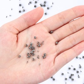 BROVITI 20Pcs New Upgrade Titanium Steel Crimp Beads for Jewelry Making Metal Spacer Beads Stopper Crimp Charm Beads Accessories for DIY Craft Bracelet Necklace Earring Jewelry Making(Silver)