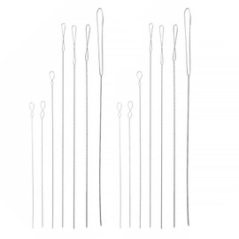 Pack of 14 Bead Needles, Bead Needles, Large Eye Bead Needle for Threading Beads, for Bead Weaving and Jewellery Making, 7 Sizes, 0.15 mm 0.2 mm, Stainless Steel, for Crafts and Jewellery Making