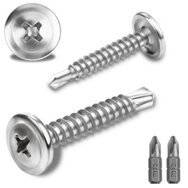Pack of 120 Self-Tapping Screws 410 Stainless Steel 4.2 x 25 mm Self-Tapping Screws Self Tapping Drilling Screws Self-Drilling Screws for Steel Metal Screws Drilling Screws Countersunk Head with 2