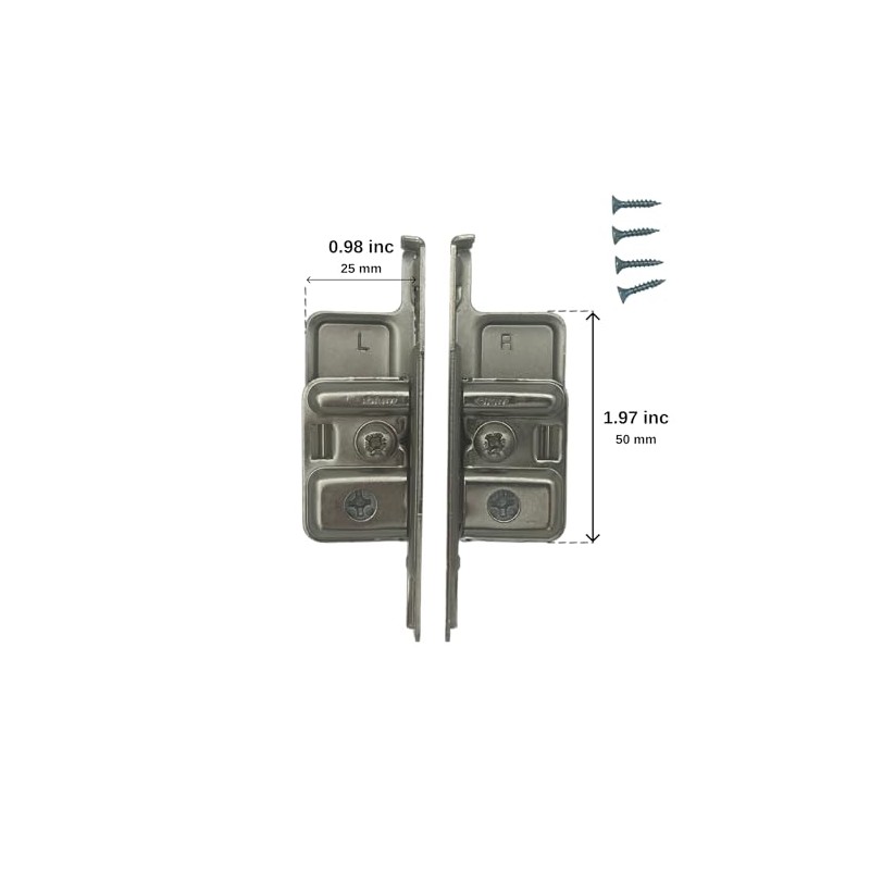 Blum Metabox Drawer Front Fixing Bracket, Nickel, Right and Left,