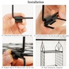 Yagizaai Hanging Closet Organizer, Carbon Steel 5-Shelf Hanging Storage, Collapsible