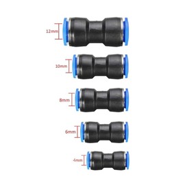 Straight Push Connectors, 4/6/8/10/12 mm Quick Release Plastic Push to Connect Fittings Kit, 50 Pcs Air Line Fittings for 5/32 1/4 5/16 3/8 1/2 Tube