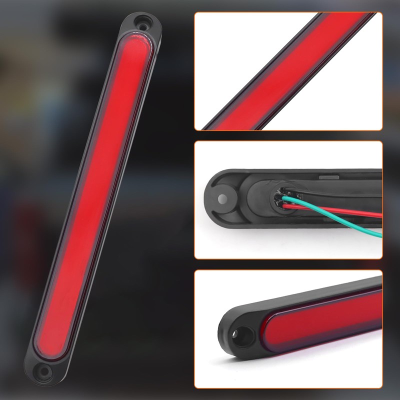 Biqiure 1PC Universal 12V Third Brake Light Red,LED High Level