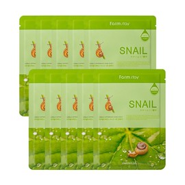 Farmstay Visible Difference Mask Pack Snail 10 Sheets / 팜스테이 비저블 디퍼런스 마스크팩 스네일 10매