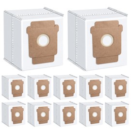 12-Pack Q0520 Replacement Dust Bag Compatible with iRobot Roomba 2 Essential Robot Q052, 105 Combo, Plus 405, Plus 505 Combo Vacuum Cleaner, Disposable Roomba Vacuum Bags Accessories