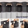 Dark Grey No Hook Extra Long Shower Curtain 96 Length,Polyester