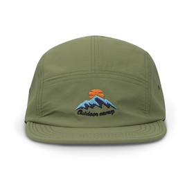 CLAPE Summer 5 Panel Outdoor Camp Waterproof Quick-Drying Baseball Cap Flat Brim for Men Women Lightweight UV Protection Cap