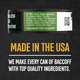 10 Cans, BaccOff Apple Pouches, Black Tea Base with Crisp, Sour Apple and Dark, Classic Flavors, 16 Pouches Per Can