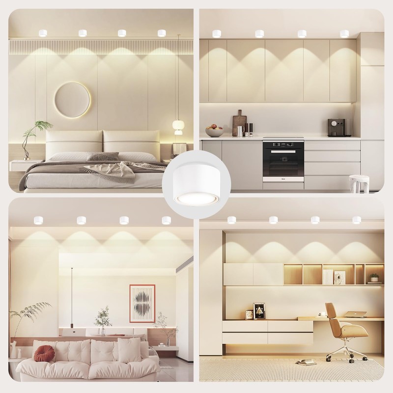 GeyouLux LED Surface-Mounted Spotlights, White, Diameter 95 x 55 mm,