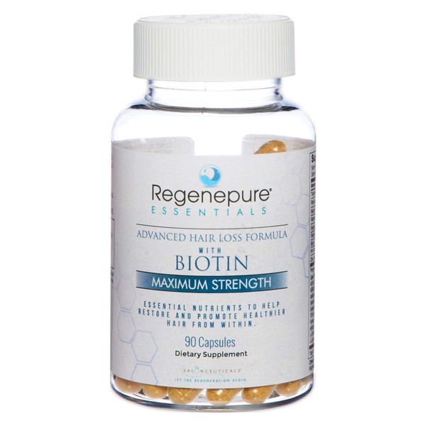 REGENEPURE Essentials Hair Loss Supplement - Vitamins for Hair Loss with Biotin for Hair Growth– 90 Capsules