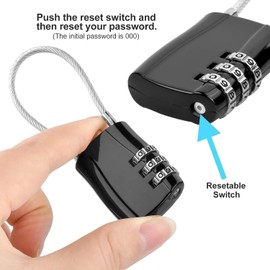 Sicomne Padlock Suitcase Luggage Locks TSA Approved, Rocuben Suitcase Locks Luggage Combination Suitcase Padlock, Portable Door Lock 3 Digit Small Padlock for Travelling Gym Locker