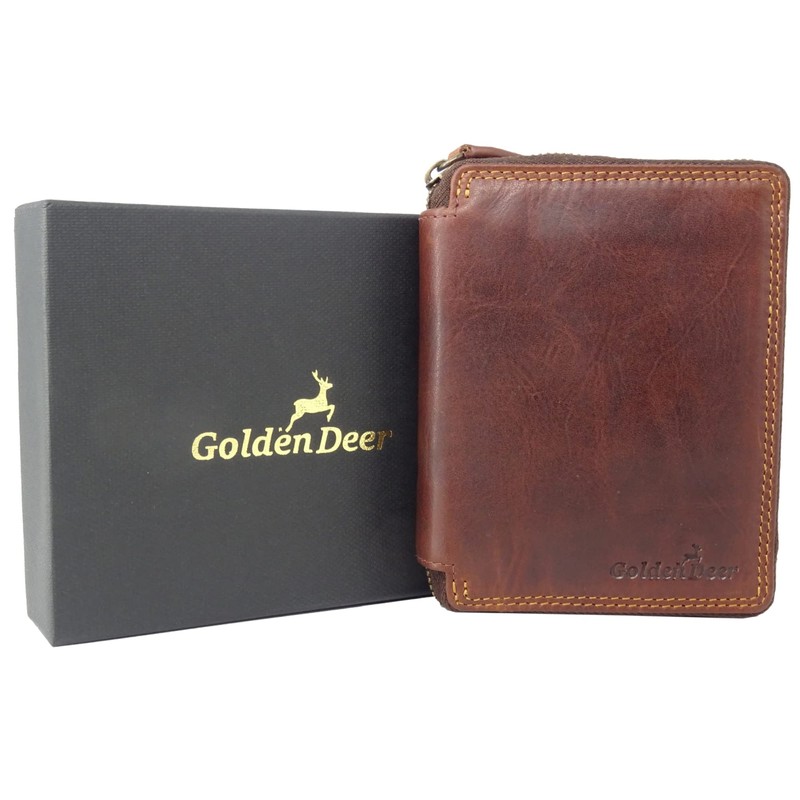 Fregery ® Leather Wallet for Men with RFID Protection with