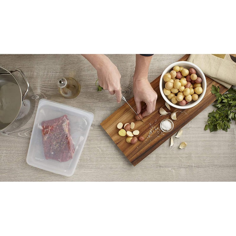 Stasher Wiederverwendbare Lebensmitteltauglichkeit Platin-Silikonbeutel, farblos, Half Gallon/Large